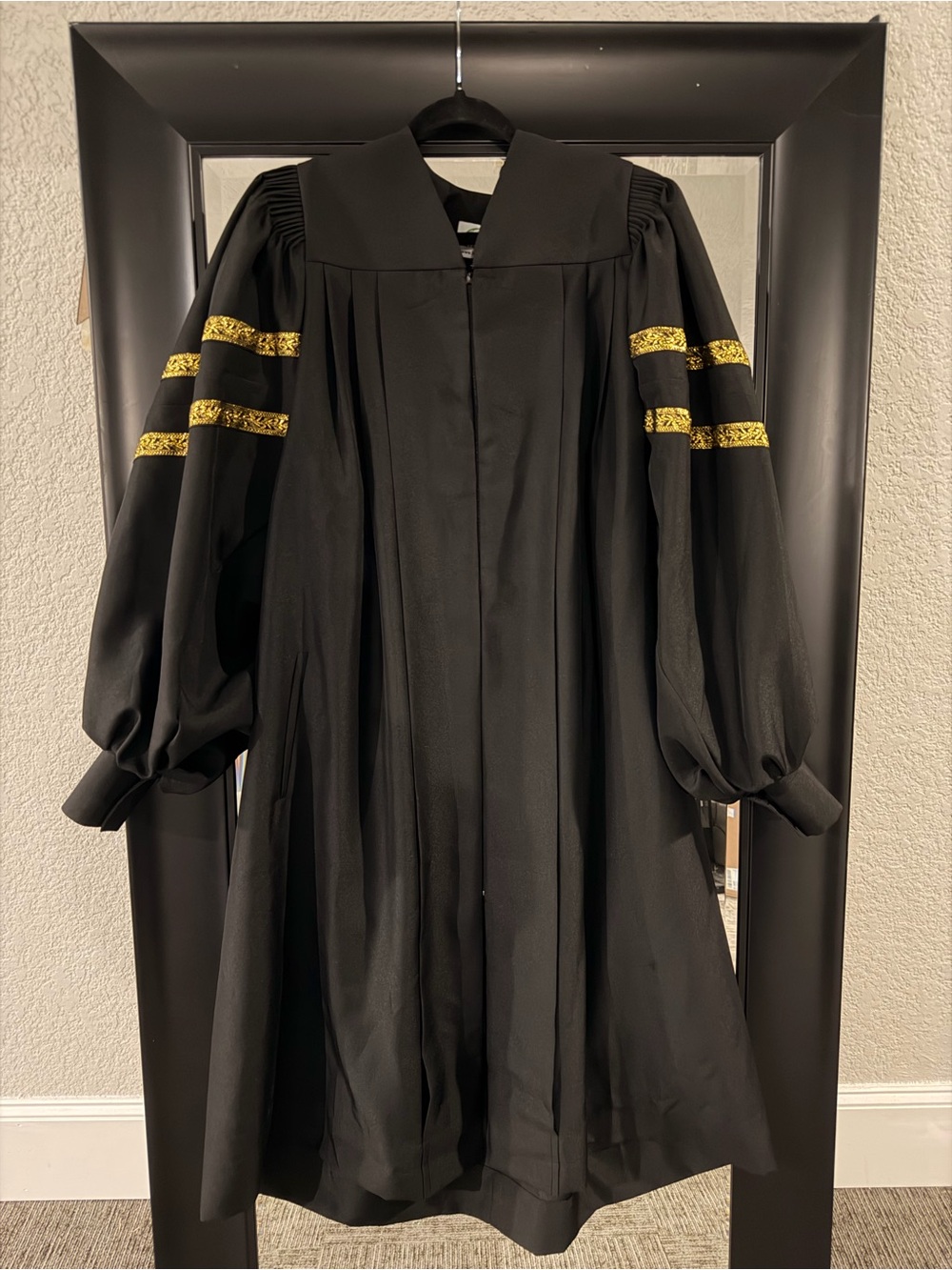 Black Choir Robe with Gold Trim